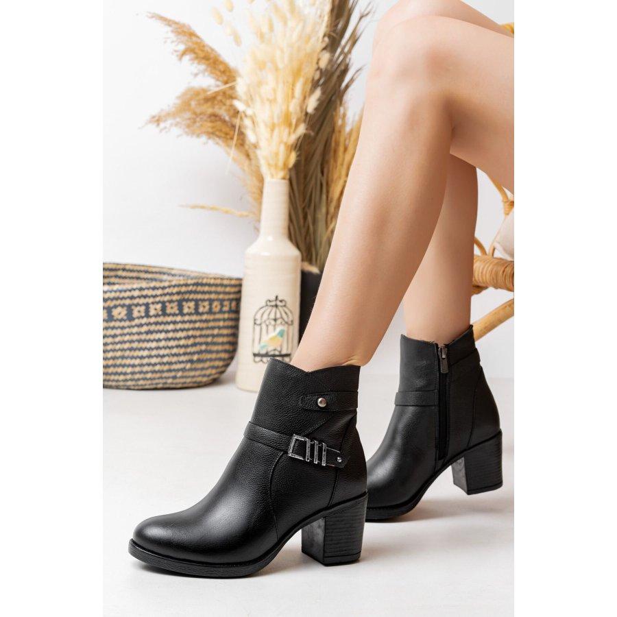 Женские повседневные ботинки из натуральной кожи на среднем массивном каблуке