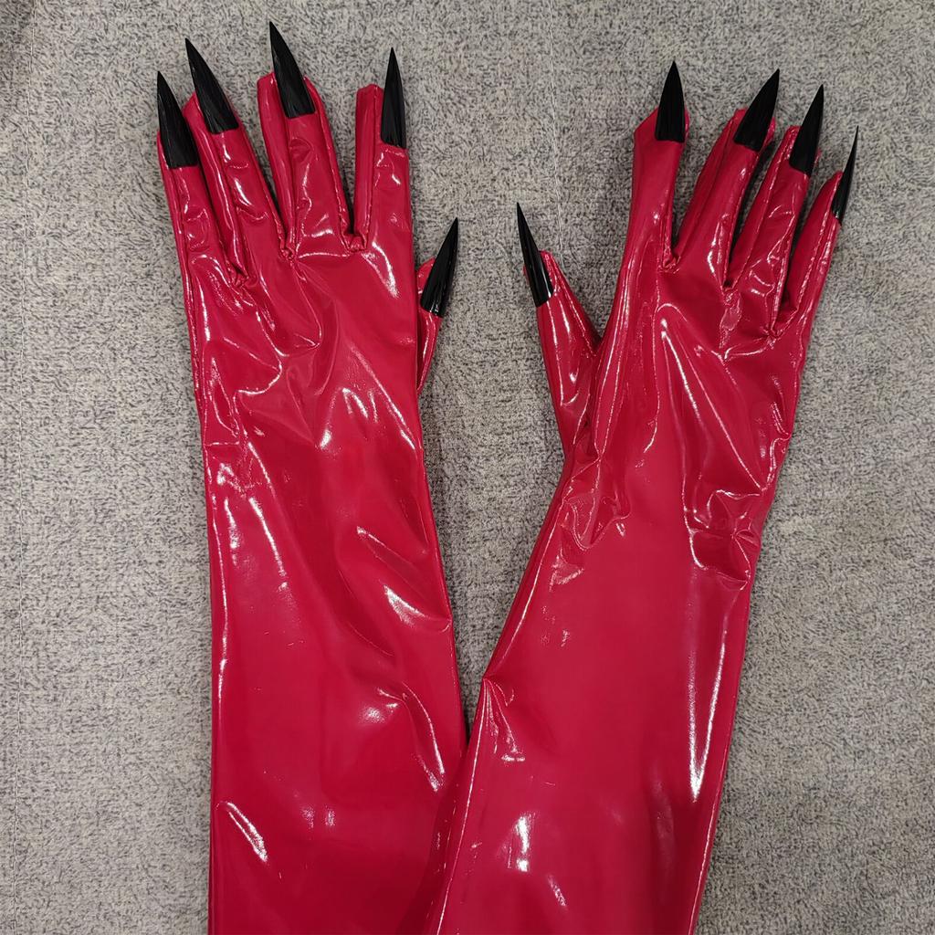 1pair Long Faux Leather Gloves Elegant Evening Opera Gloves Women Gloves for Parties Weddings and Winter Event