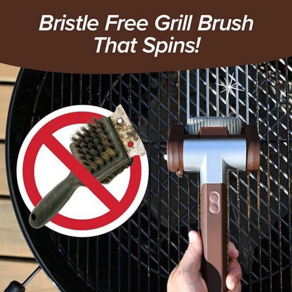Rechargeable Roller Grill Cleaner Brush Stainless Steel Barbecue Cleaner Tools  Outdoor Cooking