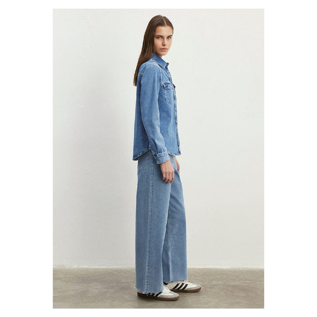 Gabriela Classic Denim Vintage Indigo Blue Jean Shirt Fitted 1210794-87200