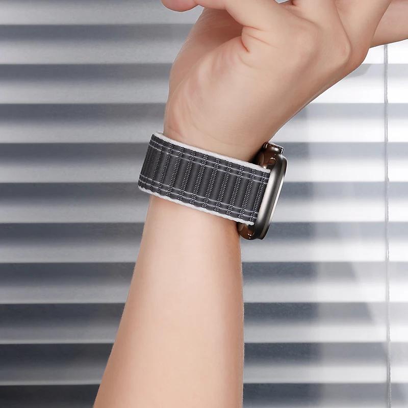 Новый нейлоновый ремешок-петля для Apple Watch Band Ultra 2 49 мм 46 мм 45 мм 44 мм 42 мм 41 мм 40 мм 38 мм спортивный браслет iWatch Series 10 9 8 se 7