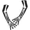 Unisex Winter Adult Halloween Skeleton Skull Full Finger Long Gloves Glow In The Dark Stretch Cosplay Goth Mittens Accessories