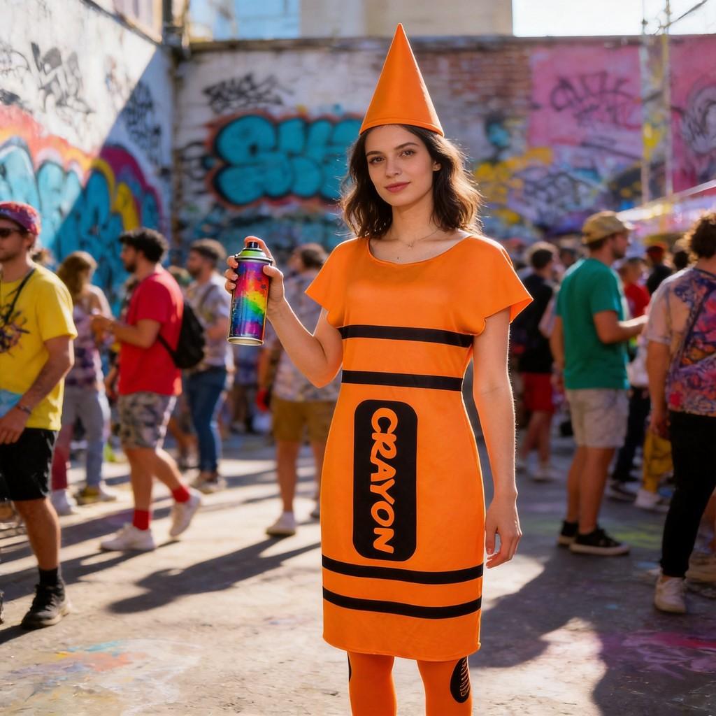 Colored Pencils Cosplay Costume For Adults With Polyester Fabric For Halloween Parties