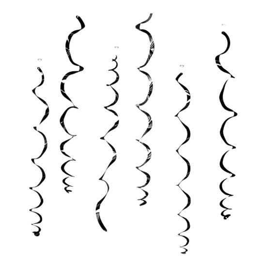 6 Pcs Colorful Ceiling Swirl Foil Decorations Plastic Hanging Spiral Streamers for Wedding Birthday Graduation New Year Party Decoration