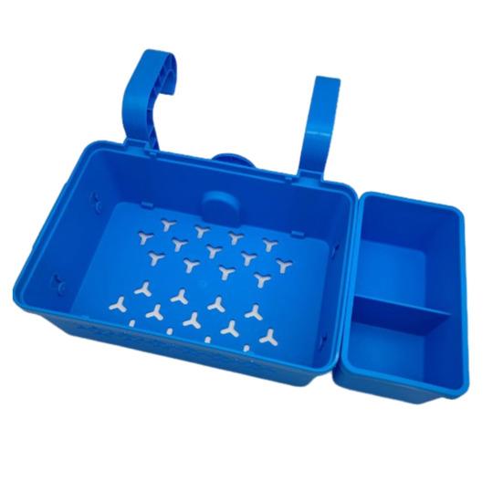 Poolside Storage Basket with Cup Holder Large Capacity Hollow Design Above-Ground Pool Toy Holder Versatile Storage Organizer