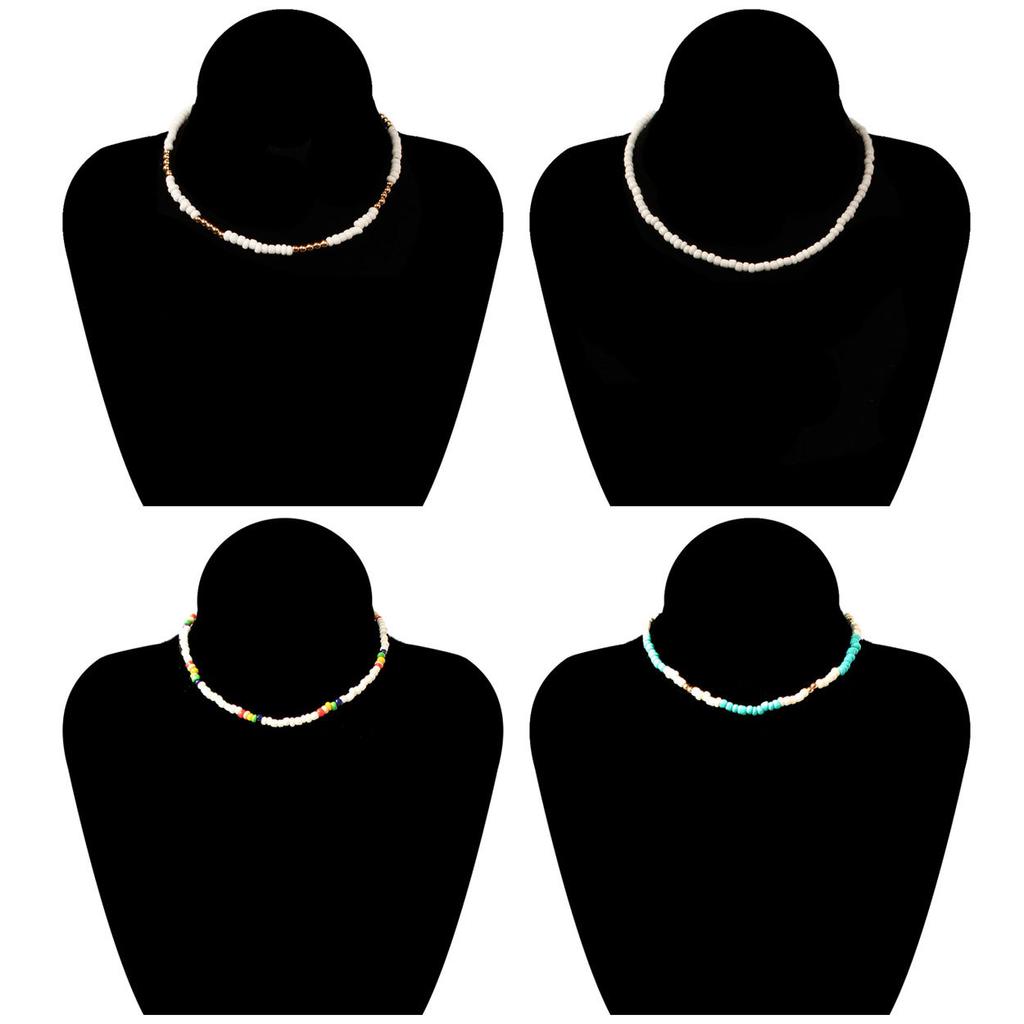 Новое колье-чокер с бусинами в стиле бохо для женщин и девочек, красочные короткие цепочки-колье, ожерелья, летние модные ювелирные изделия, подарок