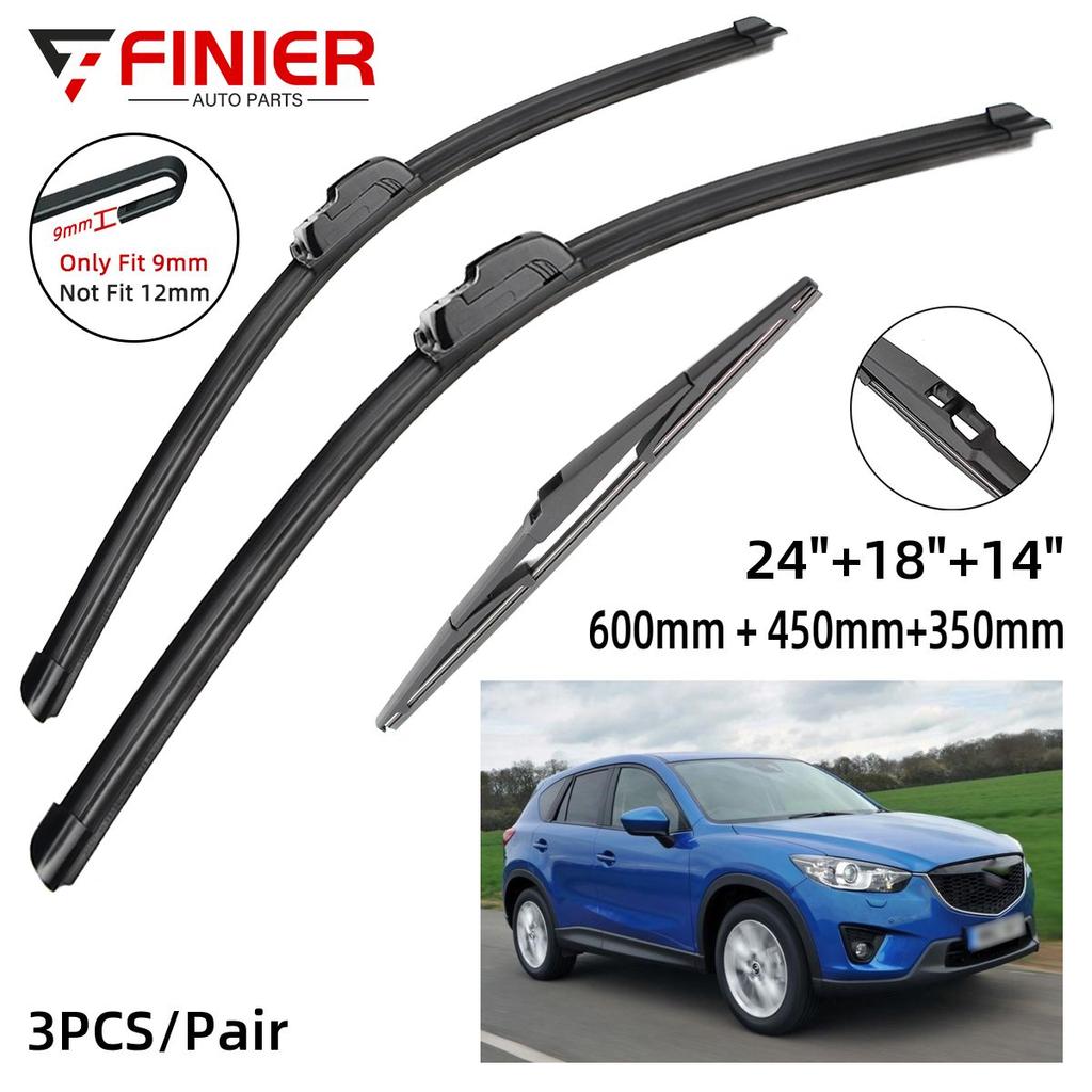 3 шт. щетки стеклоочистителя для Mazda CX 5 CX-5 MK1 KE 2011-2017 24 "18" 14" подходят для переднего лобового стекла, щетки для окон, резак, аксессуары