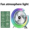 USB Desk Fan 3 Speeds with Colorful Light Personal Fan 180 Degree Rotatable Desktop Fan for Home Office Bedroom Dorm Summer Gift