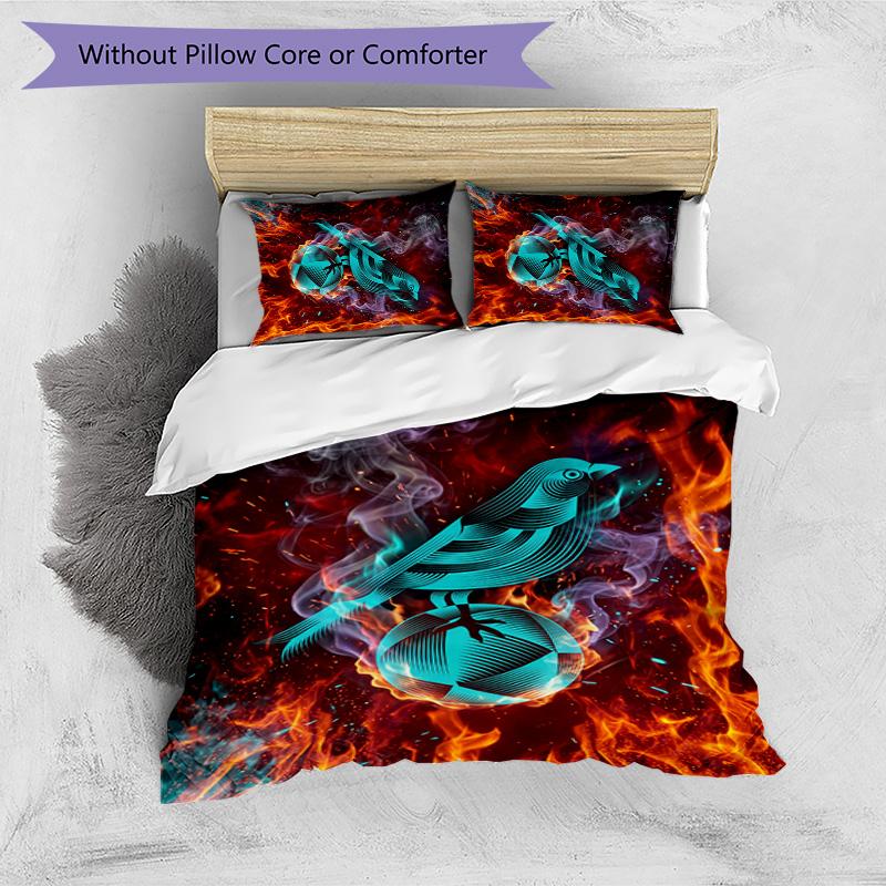 Norwich City Football Printed 3 Pieces Bedding Set, Comfortable Skin Friendly Bedroom Duvet Cover Set