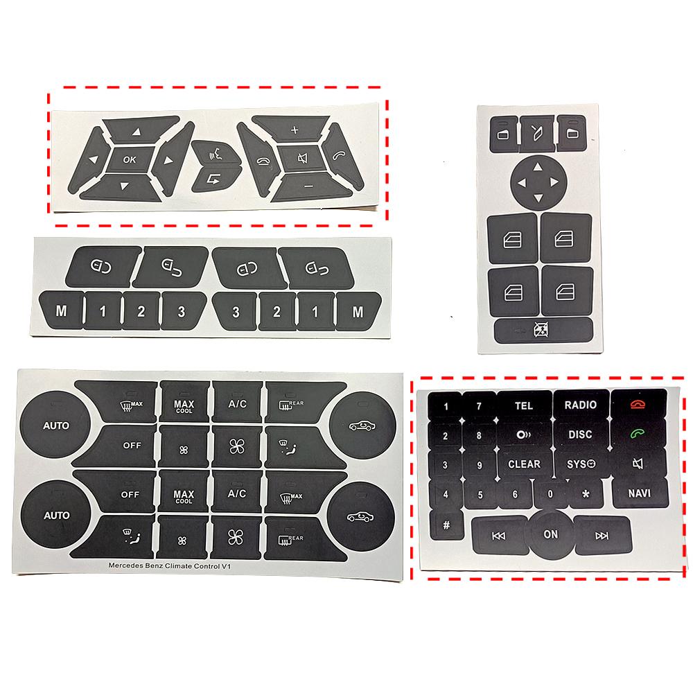 Для Mercedes Benz C Class W204 C180 C200 C220 C300 2007 2014 Автомобильный руль, дверной замок, окно, кнопка переменного тока, ремонтная наклейка
