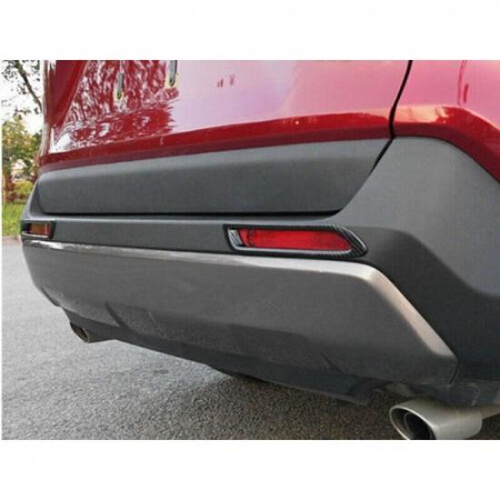 For Toyota RAV4 2019-2025 Carbon Fiber Rear Fog Light Eyelid Molding Frame Trim