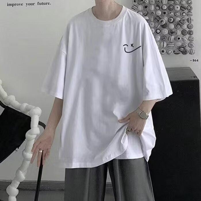 2024 Новая футболка с короткими рукавами для мужчин Ins Fashion Brand Европейский и американский стиль хип-хоп круглый вырез нижняя рубашка верхняя летняя