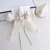 Длинные серьги-кисточки с жемчужным бантом и лентой для женщин, модные ювелирные изделия, серьги-кисточки