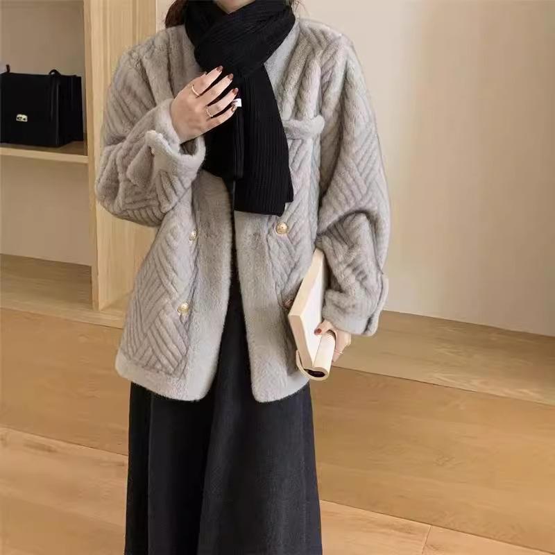 Меховое пальто All-in-one, женское длинное новое зимнее пальто в корейском стиле из искусственного меха норки, экологически чистое пальто