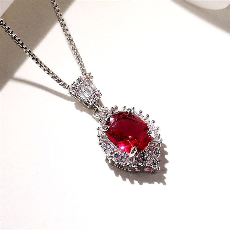 Великолепное ожерелье с подвеской из кубического циркония белого/зеленого/красного цвета с фианитами, роскошное свадебное помолвочное вечернее женское модное ювелирное украшение в подарок
