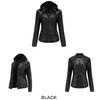 Women's Removable Hooded Faux Leather Jacket Motocross Racer Biker Double Zip Slim PU Motorcycle Short Moto Coat Classic Bomber Outerwear S-4XL