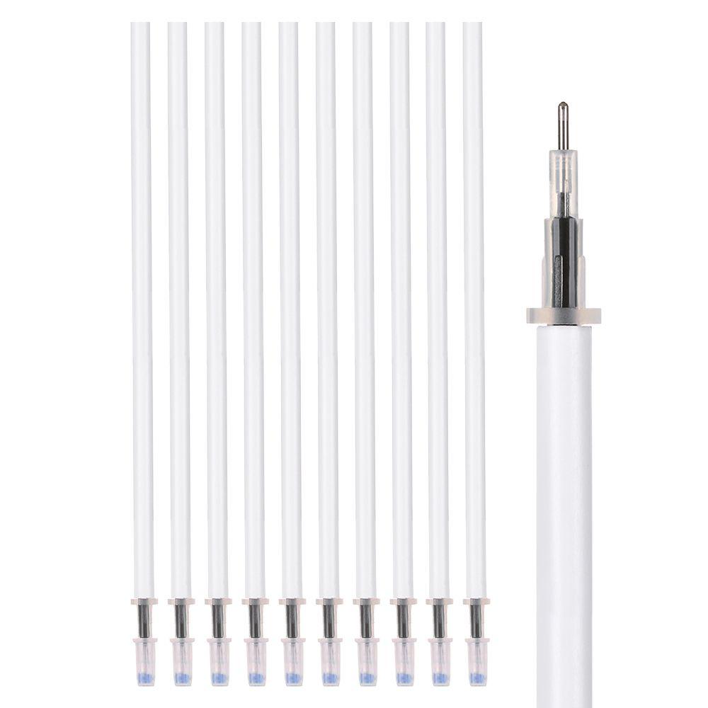 10 шт./лот, новые письменные принадлежности, фирменный белый цвет, корпус гелевой ручки, сменные стержни для черных чернил, средний наконечник