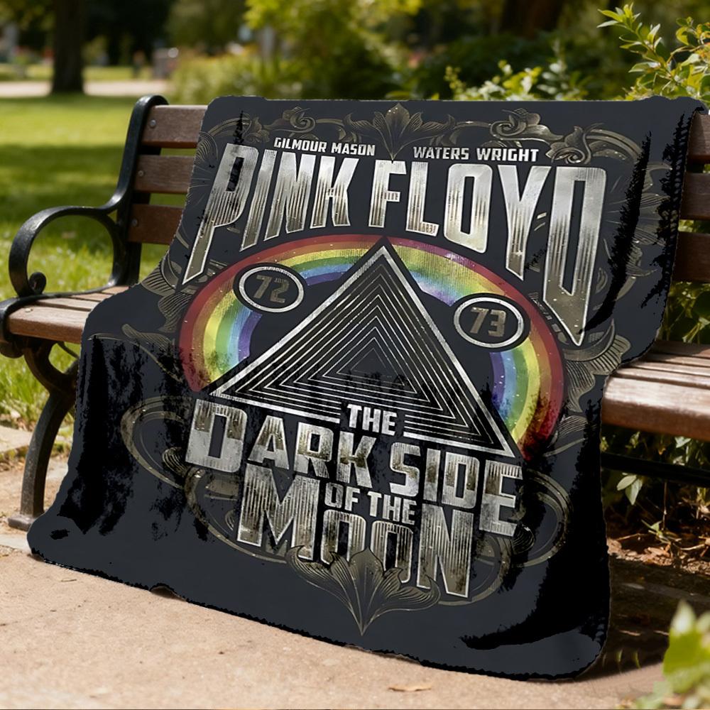 1pc Pink Floyd Outdoor Flannel Blanket, Lightweight Warm Cozy for Travel Camping Office Soft Polyester Fabric