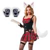 Комплект с волчьими ушками, хвостом и перчатками, нарядные костюмы для Хэллоуина и Рождества, костюм волка для взрослых женщин