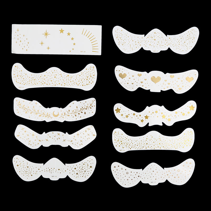 10pcs Hot Stamping Freckles Makeup Patches Metallic Radiation Golden Silver Fake Freckles Temporary Tattoo Stickers Face Makeup