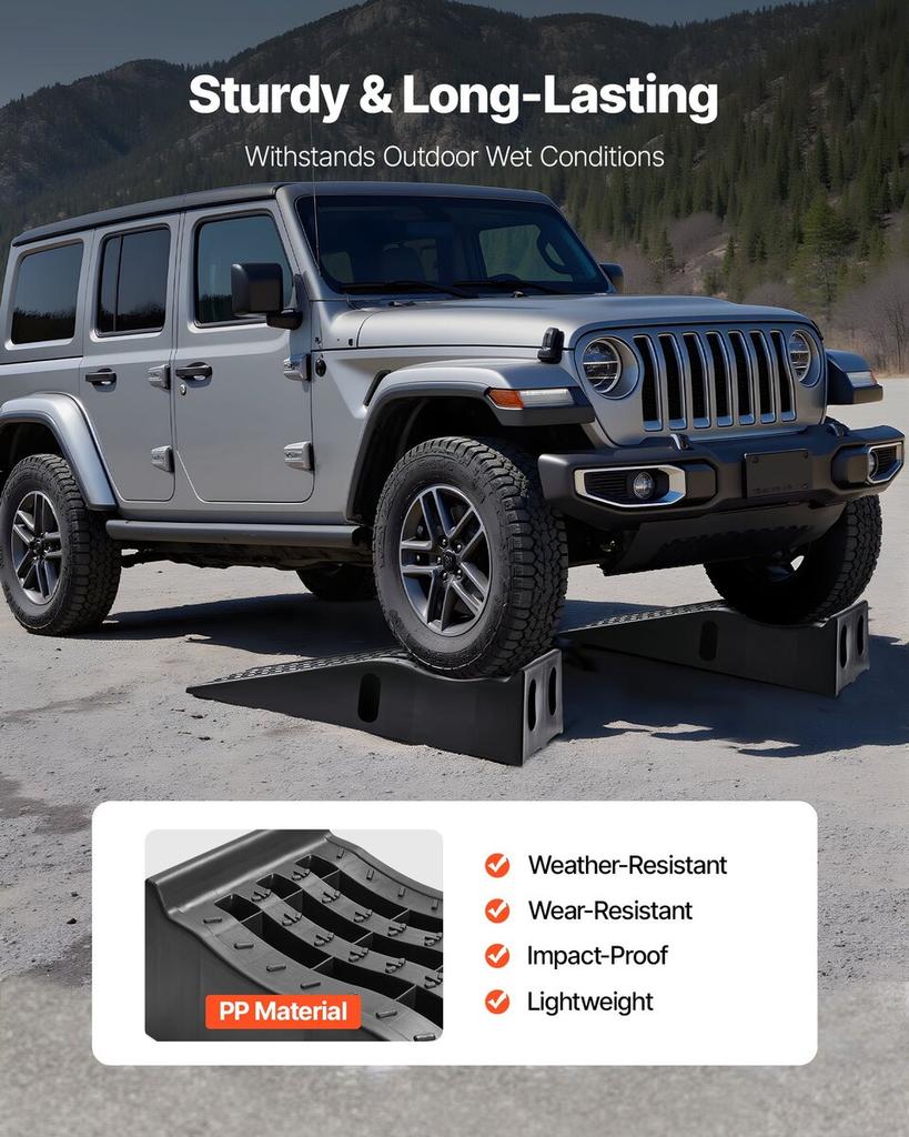 Car Ramps, 2 PCS 5897 kg GVW Capacity, 155 mm Lift Height, Portable High Profile Car Service Ramps for Home Garage Maintenance and Oil Changes, Heavy