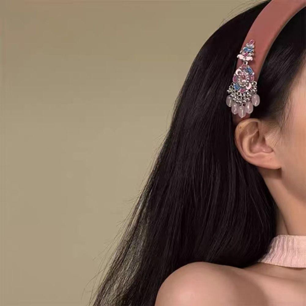 Новый китайский стиль этнический стиль обруч для волос головной убор серебряная подвеска заколка для волос головной убор