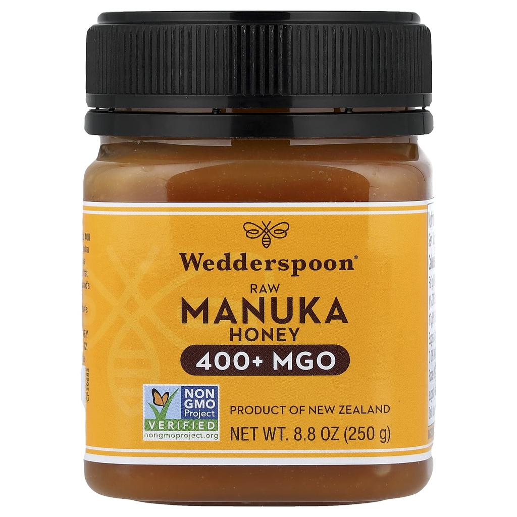 Wedderspoon Raw Manuka Honey, MGO 400+, 250g (8.8oz)