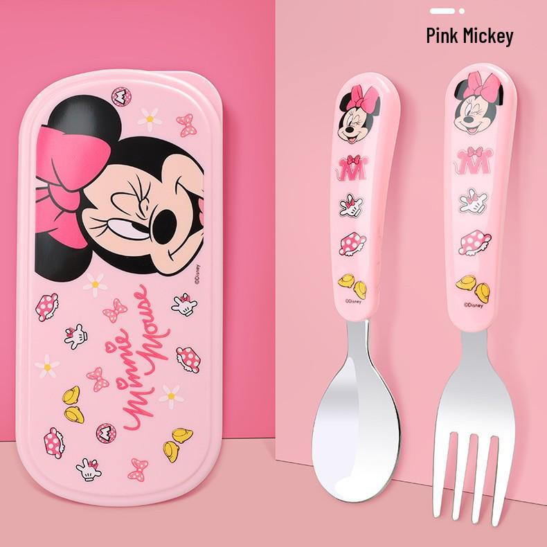 Мультяшная детская ложка для кормления из нержавеющей стали с портативной коробкой