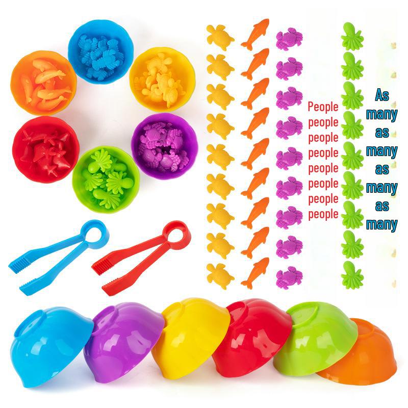 Семейная серия. Детские развивающие игрушки для счета и сортировки.