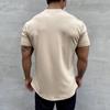 Men Sports T-shirt O Neck Short Sleeve Slim Fit Solid Color Elastic Quick-drying Soft