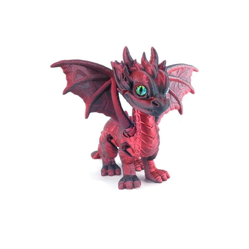 Multi-jointed 3D Printed Dragon Simulation Dragon Model Toy Flying Dragon Figures Home Decor