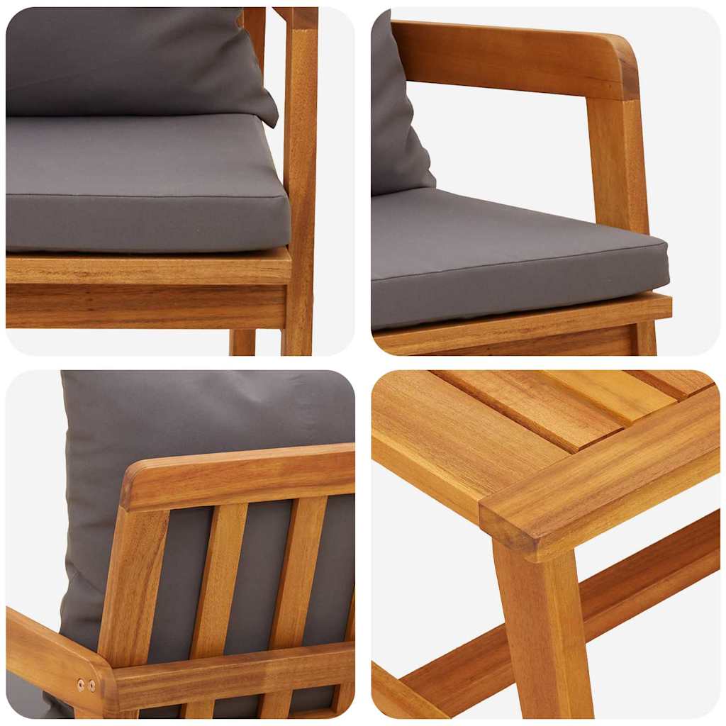 Bistro Set 4 pcs Brown Solid Acacia Wood