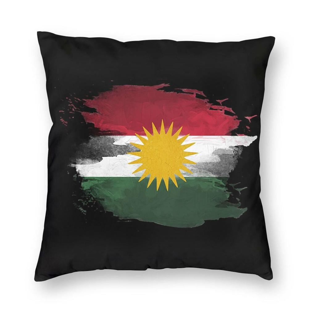Квадратная наволочка для подушки с флагом Курдистана Biji Kurdistan Подушка-чехол Подушка-плед для дома Спальни Автомобиля