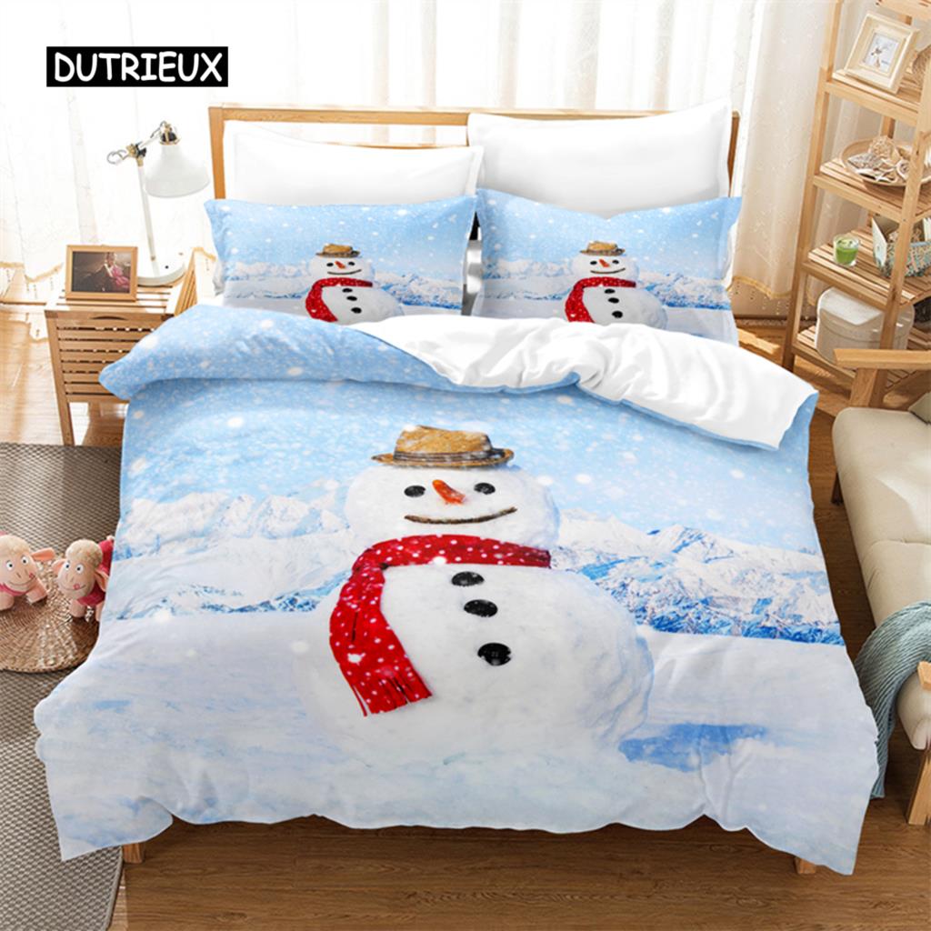 Christmas Snowman Bedding Set Duvet Cover Set 3d Bedding Digital Printing Bed Linen Queen Size Bedding Set Fashion Design