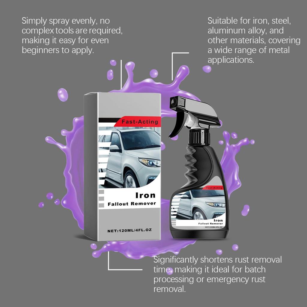 Rust Reformer Spray 120ml Revitalizing Care Car Maintenance Cleaner Car Wheel Rust Remover Spray For Auto Wheels Doors