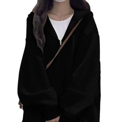 Женский свитер с капюшоном, флисовая куртка на весну и осень, свободный кардиган