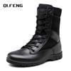 Men's High Top Training Boots Genuine Leather Boots Outdoor Anti slip Wear-resistant Hiking Work shoes Fashionable Sneaker