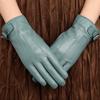 Leather Gloves For Women In With Fleece And Warmth, Sheepskin Touch Screen, Thin Thickened Goatskin, Riding And Driving, Windproof And Cold