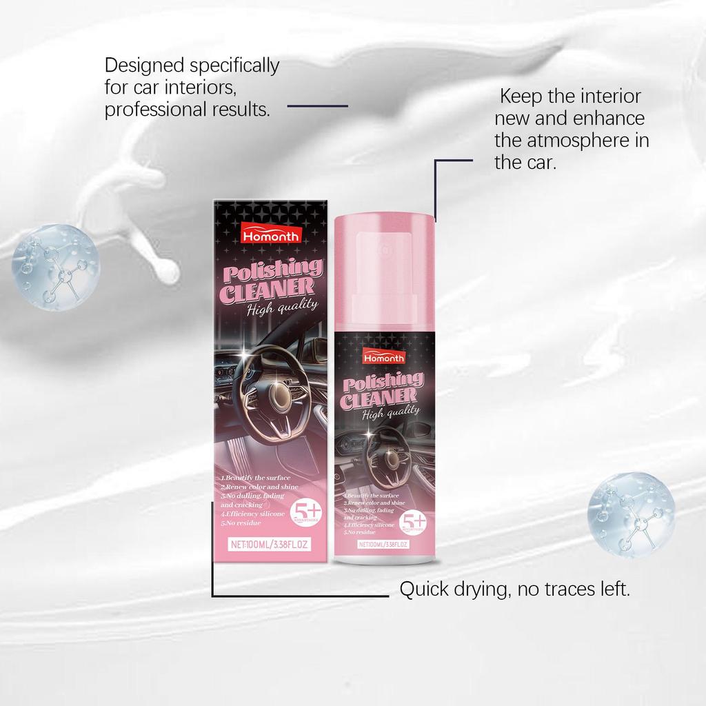 Homonth Car Interior Refurbishing Agent 100ml - Car Leather Interior Care, Refurbishing, Cleaning, Stain Removal, Polishing, Car Care Product