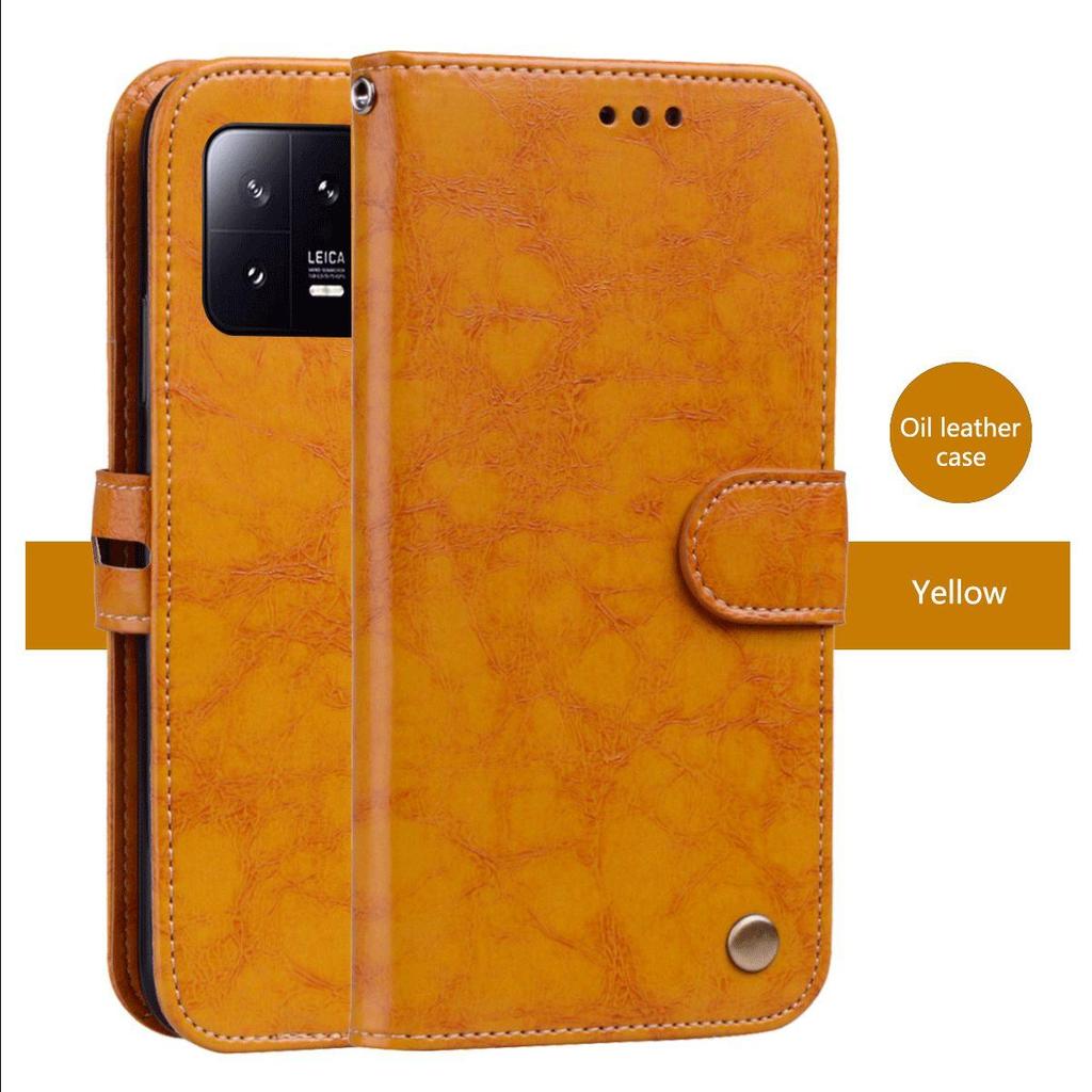 Винтажный чехол-бумажник с текстурой Crazy Horse из ПУ-кожи для Xiaomi 13, с держателем для карт, подставкой, противоударный защитный чехол