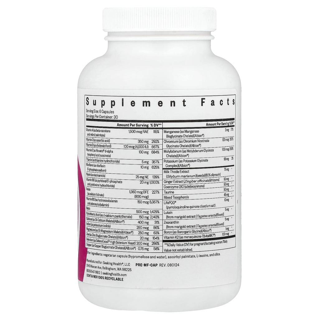 Optimal Prenatal Mf, Veggie Capsules 180