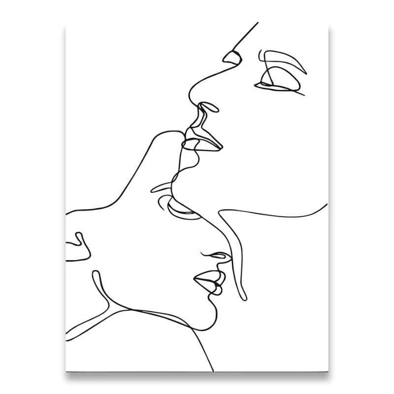 Абстрактная минималистичная сексуальная линия женская настенная живопись на холсте плакаты на скандинавскую тему и принты настенные панно для гостиной домашний декор