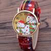 Christmas Snowman Women's Watches Casual Quartz Wristwatches Bright Color Leather Strap Quartz Watches Ladies Watch