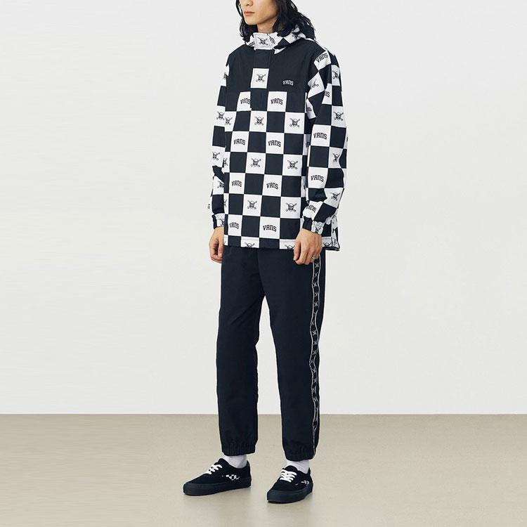 Vans Куртка с капюшоном и шахматным узором Skull Checkerboard, мужская куртка, черная VN0A54JXZ79