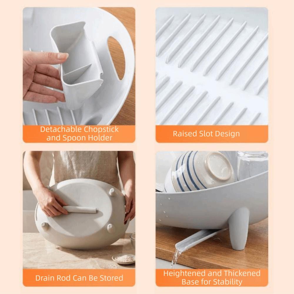 Plastic Dish Drying Rack Drainage Cutlery Storage Container Practical Tableware Holder Camping