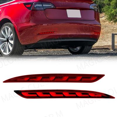 Для Tesla Model 3 Model Y 2018 2023 светодиодный отражатель заднего бампера 3 функции стоп-сигнал динамический сигнал поворота