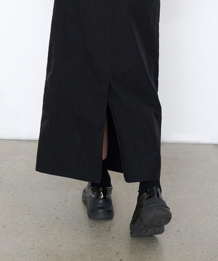 Musinsa Standard Woman Women'S Nylon Elastic Long Skirt [Black]