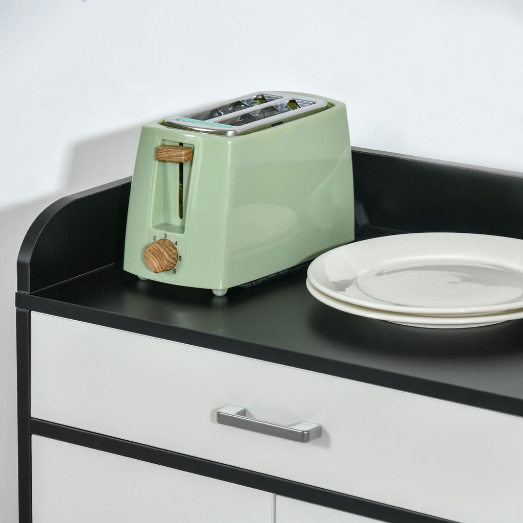 Modern Kitchen Cabinet in MDF with 2 Cabinets, 1 Drawer and Adjustable Shelves, 90x40x90 cm