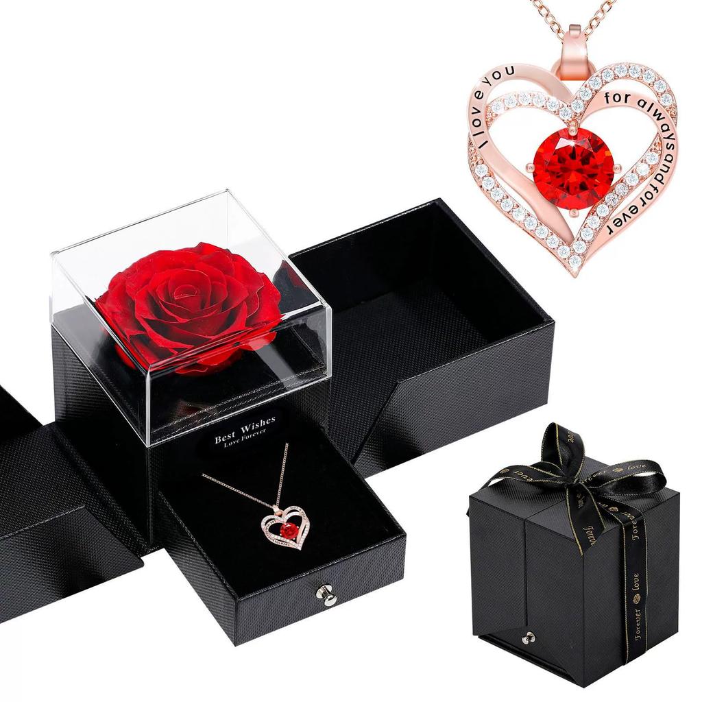 Necklace - Luxurious Rose Gift Box, Perfect for Valentine's Day, Mother's Day, Anniversary, Birthday, and Any Special Occasion