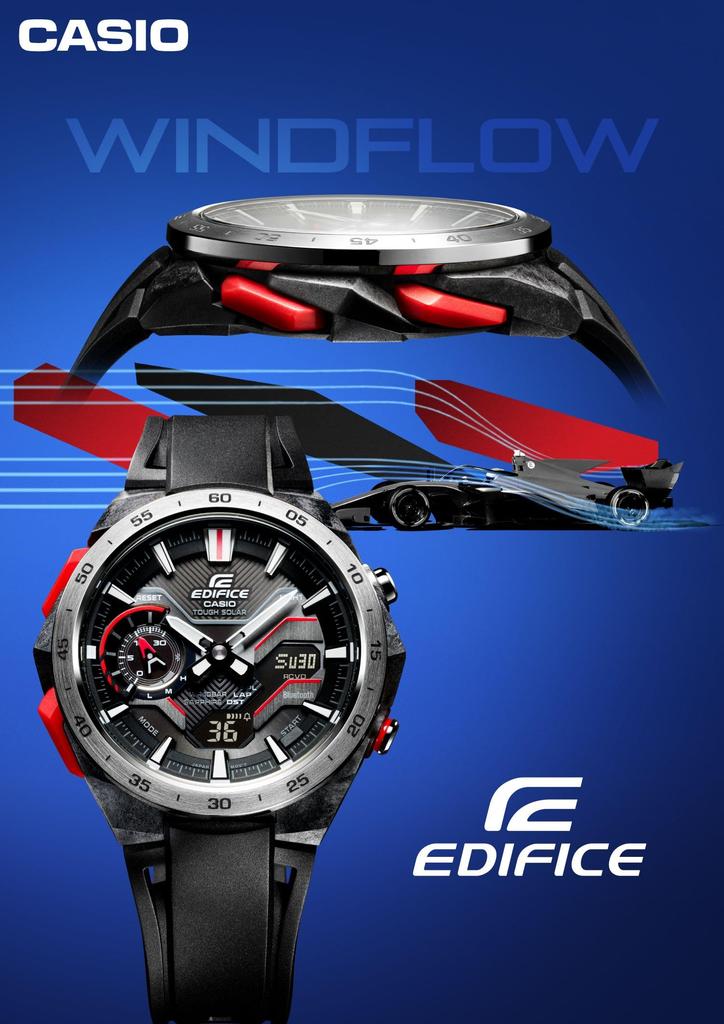 Часы Casio Edifice (Официальный японский продукт) WINDFLOW Bluetooth Солнечные Сапфировое Стекло ECB-2200YP-1AJF Мужские Черные